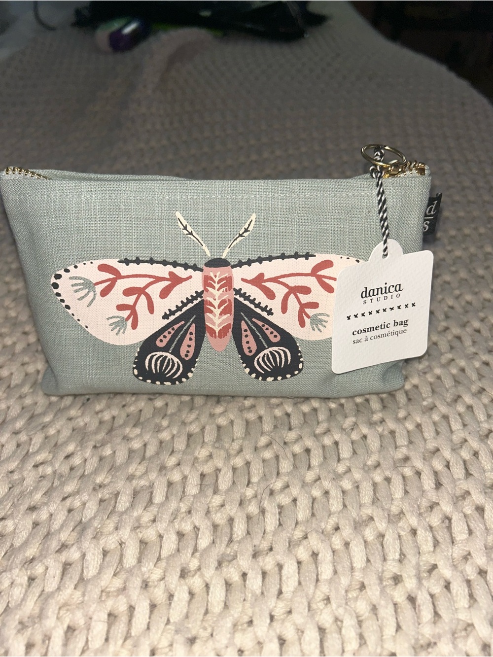 Danica Studio Mint Butterfly Print Cosmetic Pouch